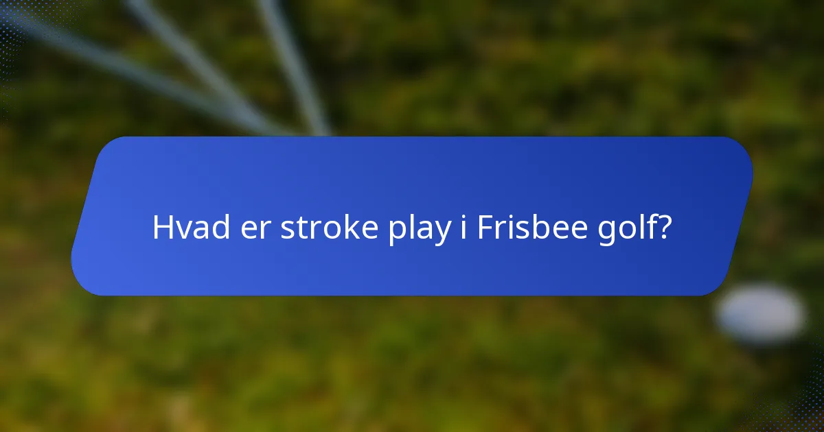 Hvad er stroke play i Frisbee golf?