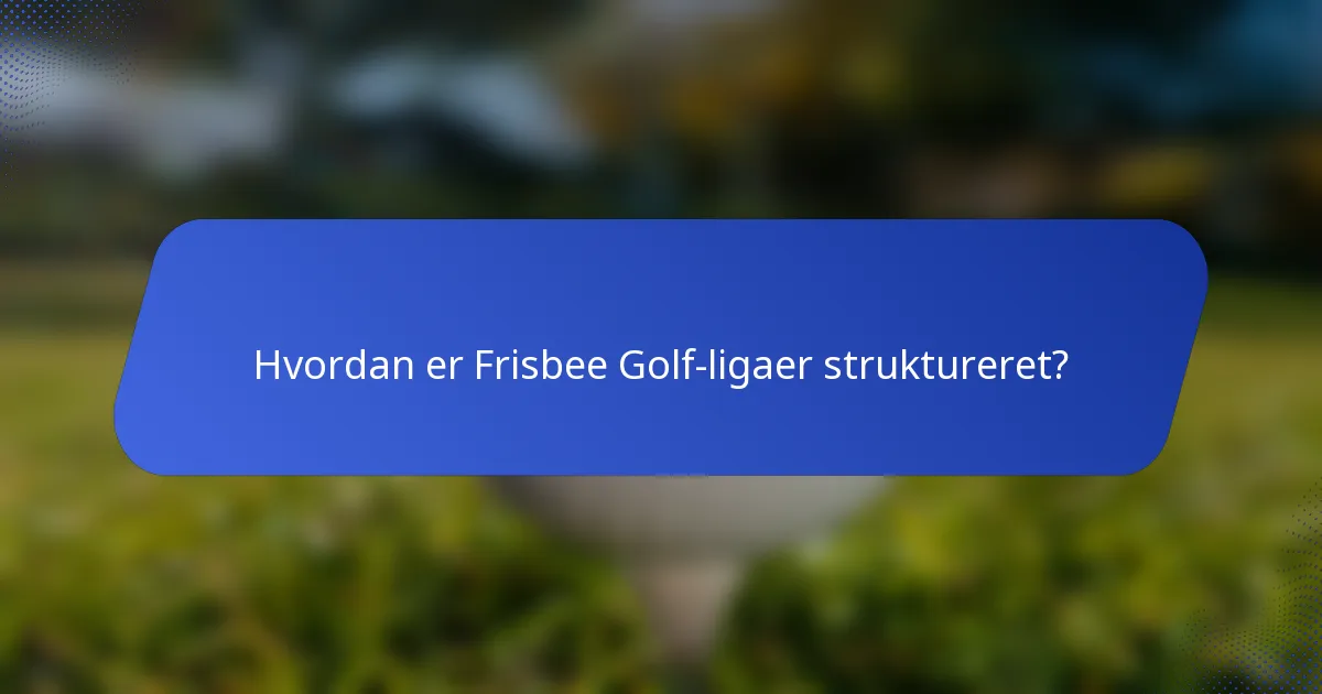 Hvordan er Frisbee Golf-ligaer struktureret?